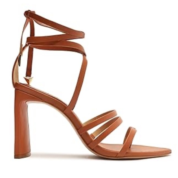 Schutz Genuine Leather Dark Coral Strappy Heels Size 8 - Picture 5 of 5
